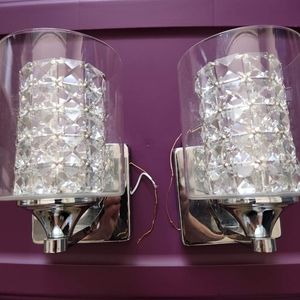 Siler and glass sconces, must buy both.